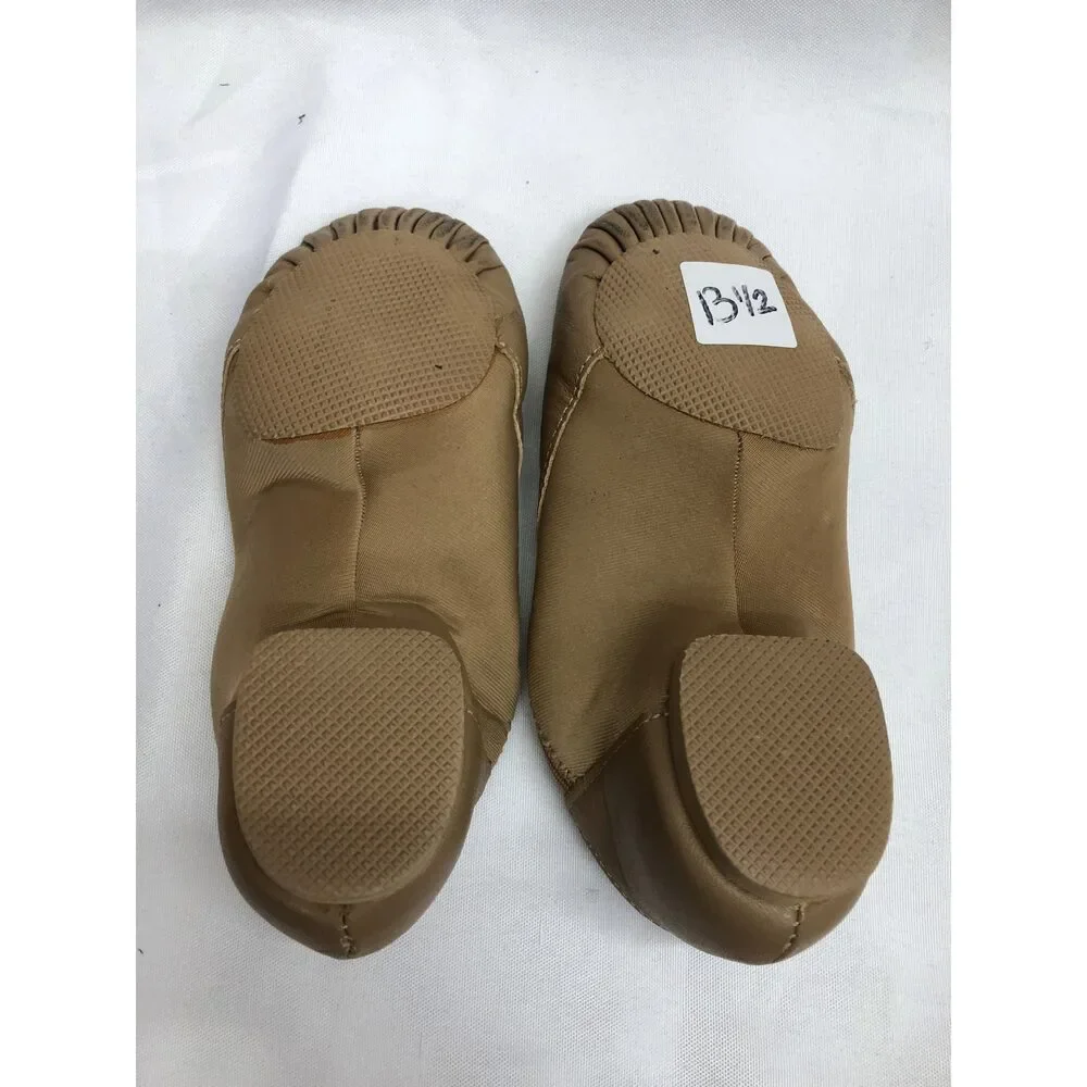 Pre-Owned Dance Jazz Shoes So Danca 13.5M Child JZ43 Tan Pull On Leather Split